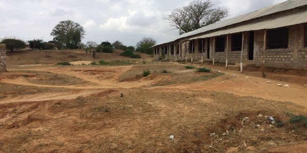 Secondary school in Gongoni alongside sink holes